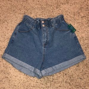 denim scrunch top shorts